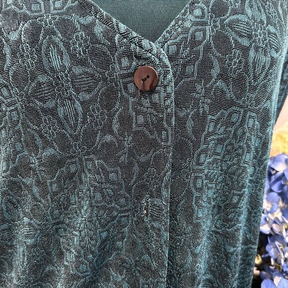 Coldwater Creek Teal Textured Fabric - Picture 2 of 8